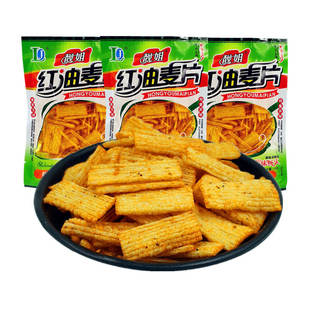 零食小吃 8090后小时候儿时经典 靓姐红油麦片18g 30袋麻辣条面筋