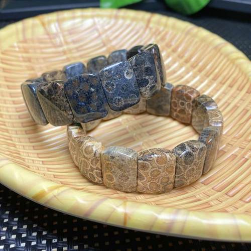 珊瑚玉手排菊花石手饰品