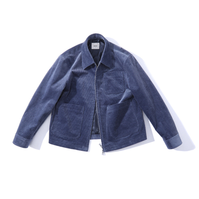 MUSLUN缪伦2026春款高级感灯芯绒翻领拉链夹克外衣