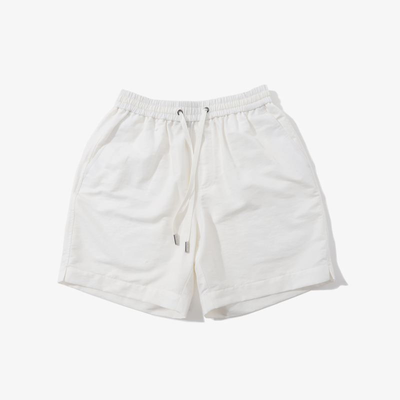 MUSLUN2025新款米白色休闲男短裤