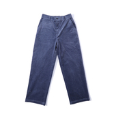 MUSLUN缪伦2026春款 雾蓝灯芯绒宽松阔腿休闲长裤