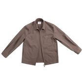 MUSLUN秋 简约翻领拉链外套 质感夹克进口品牌面料