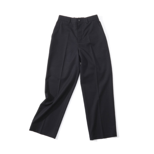 MUSLUN秋冬宽松直筒休闲西裤可机洗68%羊毛长裤