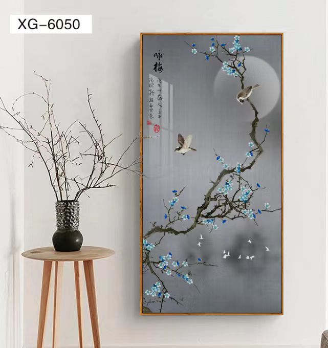 新品晶瓷镶钻装饰画支持定制玄关沙发背景墙入户竖版欧式 日式图片