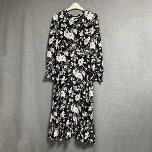 长款 欧美时尚 休闲百搭简约气质印花长袖 新款 连衣裙 春夏秋季