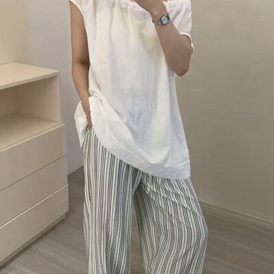 CALOSCI韩系百搭舒适白色纯色小衫抽绳可斜肩