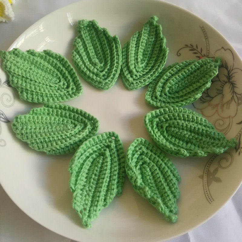 钩花diy爱尔兰树叶饰品diy手工编织材料半成品手钩花毛线勾花成品