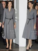 限时优惠 青果领收腰显瘦遮肚 时尚 现货 西班牙王妃连衣裙女秋冬