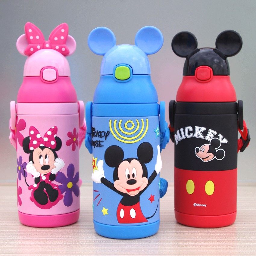 迪士尼保温杯带手柄婴儿吸管杯子便携小学生儿童水壶防漏宝宝水杯