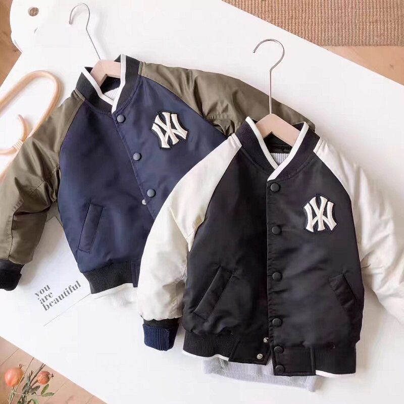 亲子装一家三口棒球服外套男女童母女母子装炸街2022新款韩版夹克