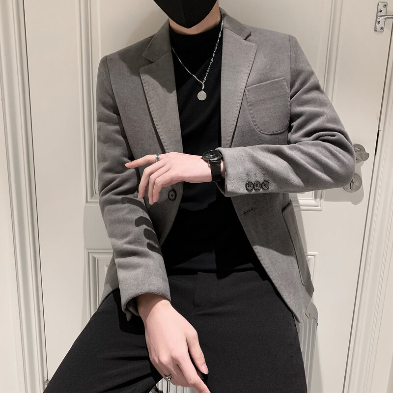 秋冬社会小伙毛呢夹克西装单西修身西服A236-XZ-196-P165控208,男装夹克,电商A236