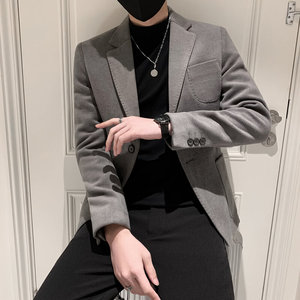 秋冬社会小伙毛呢夹克西装单西修身 西服 A236-XZ-196-P165 控208图片