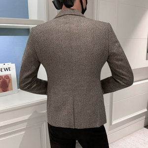 秋冬社会小伙皮衣夹克西装单西修身 西服 A236-XZ-190-P155 控198图片