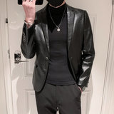 秋冬社会小伙皮衣夹克西装单西修身西服A236-XZ-159-P130控168，男装夹克，电商A236