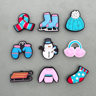 冬季玩雪2024Crocs鞋花洞洞鞋鞋花配饰趣味DIY卡洛驰装饰智必星