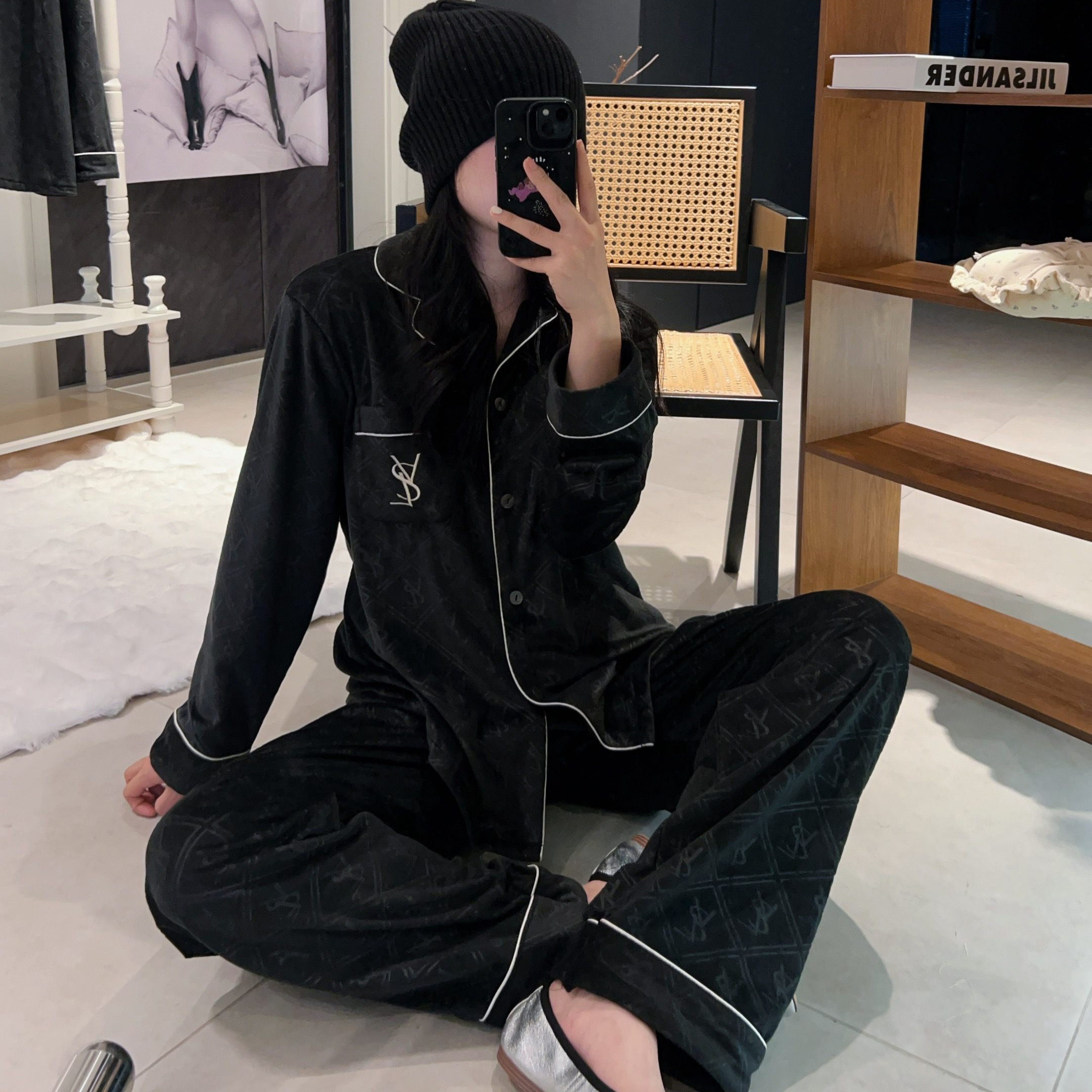 海岛绒睡衣情侣男女士加绒睡衣套装休闲刺绣简约时尚双面绒爆款