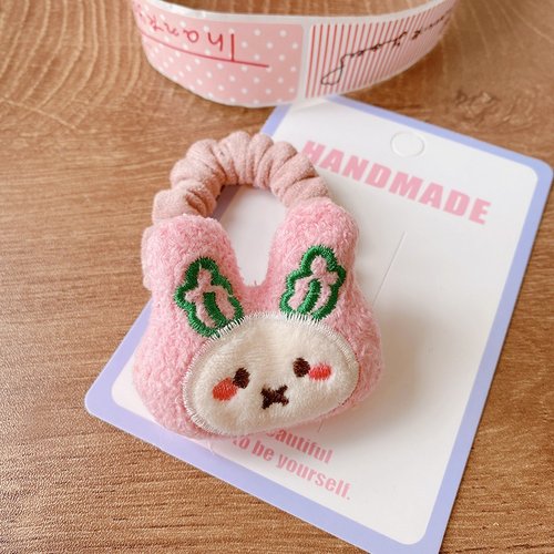 HD9321A02韩系可爱小兔子褶皱小肠发圈秋冬新款扎马尾皮筋头绳女