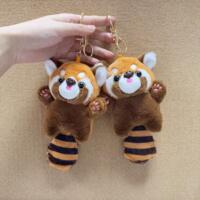 Cute and adorable cross-border raccoon pendant, plush toy doll, red panda bag, hanging decoration, keychain doll thumbnail 5