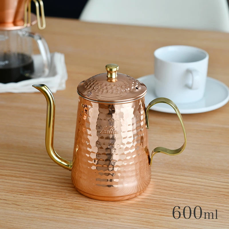 日本正品Kalita手冲壶600ml手冲细嘴咖啡壶锤目黄铜壶长嘴壶700ml