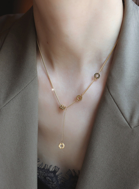 ZOXI网红爆款流苏小蛮腰项链轻奢小众设计不掉色锁骨链钛钢女款