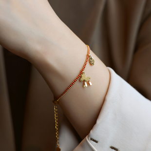 ZOXI2026新款 马年本命年旺财小马红绳手链闺蜜礼物不掉色轻奢小众