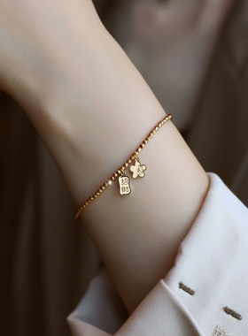 ZOXI不掉色旺财葫芦手链轻奢小众