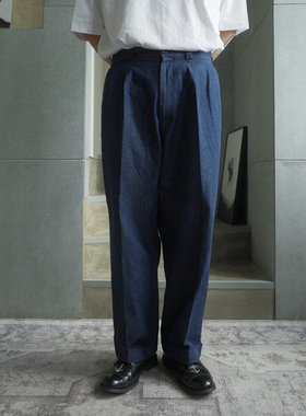 复古牛仔西装裤｜OZZO