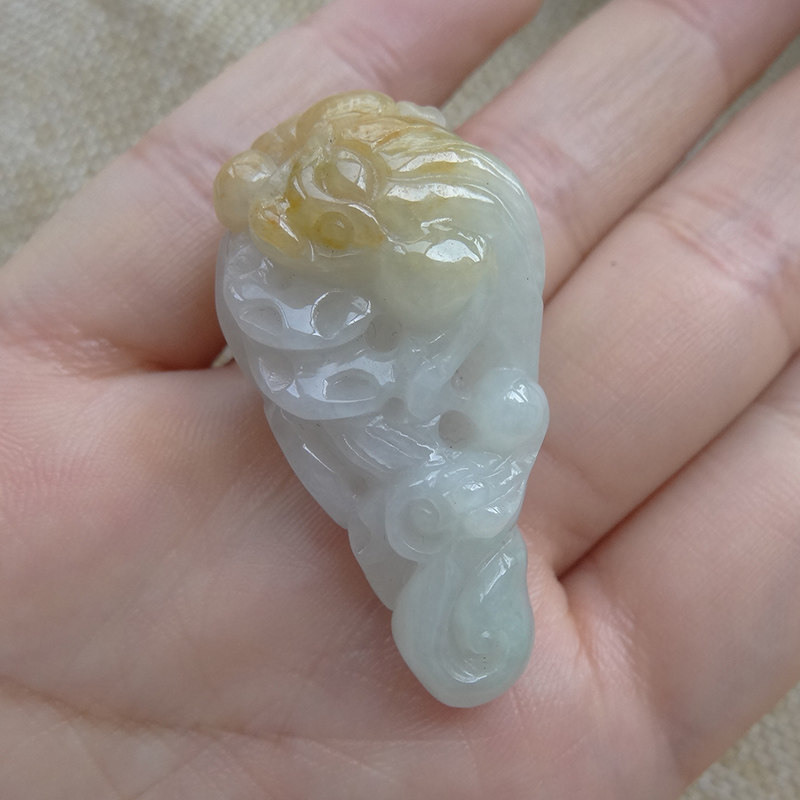 天然老坑糯种挂件貔貅招财玉坠