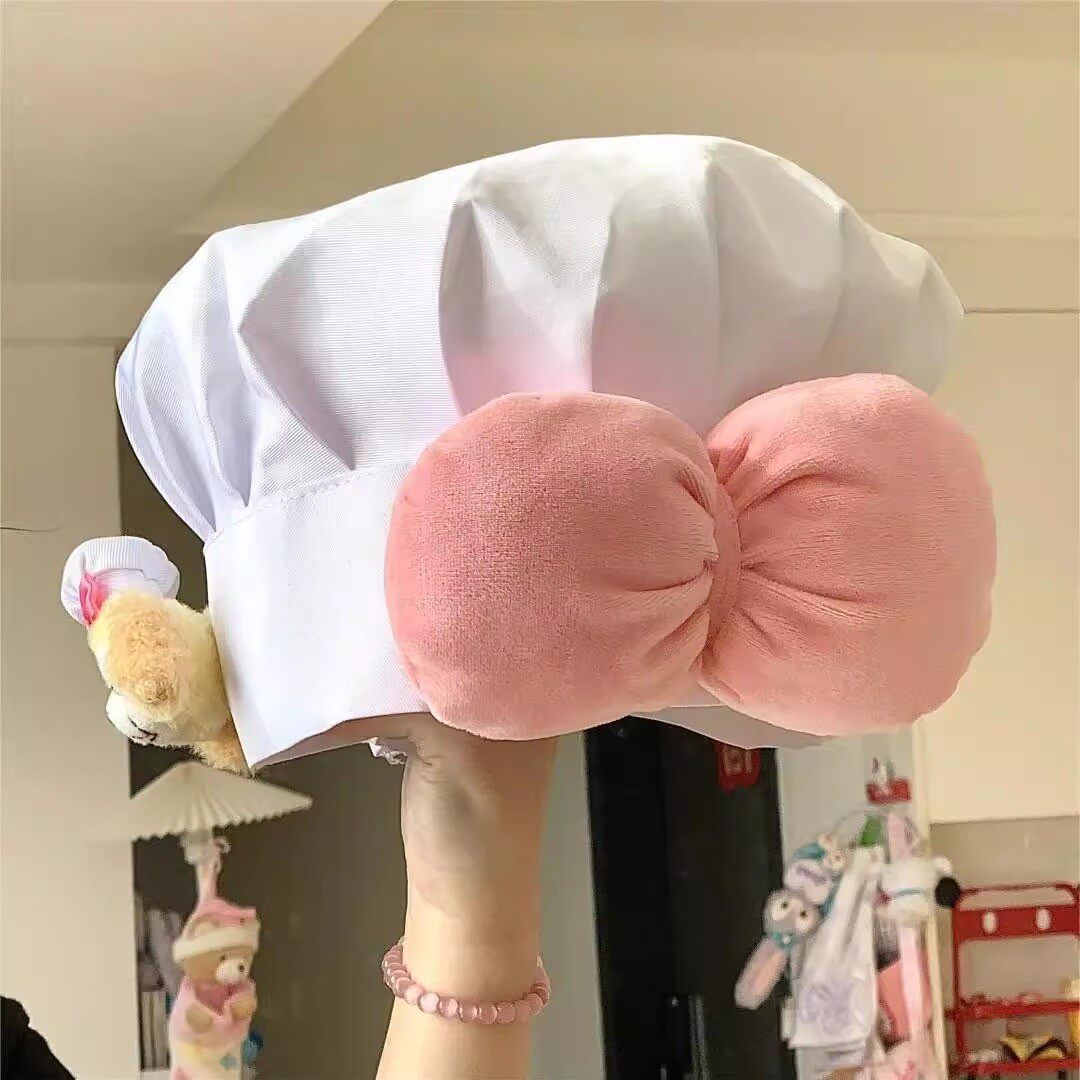 可爱饼饼厨师帽甜妹可琦安帽子拍照道具网红生日头饰氛围感道具