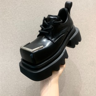 重工雕琢甜酷风一高品质欧货小皮鞋 女2025秋新独特厚底真皮乐福鞋