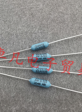 OHMITE 0.5R 5% 3W 线绕电阻 43JR50E 0.5Ω 0.5欧