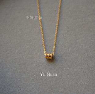 轻奢小众金色圆环项链女锁骨链高级感职场新贵风