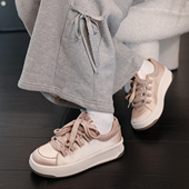 清仓特价 不退换 MenTa玫瑰 厚底缎面板鞋 女低帮休闲面包鞋