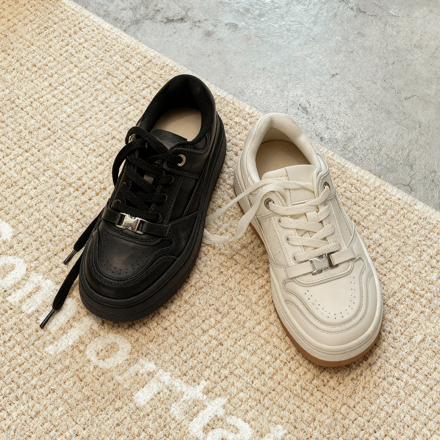 冉言新款经典增高小白鞋 厚底复古时尚面包休闲运动板鞋女