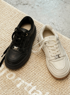 冉言新款经典增高小白鞋 厚底复古时尚面包休闲运动板鞋女