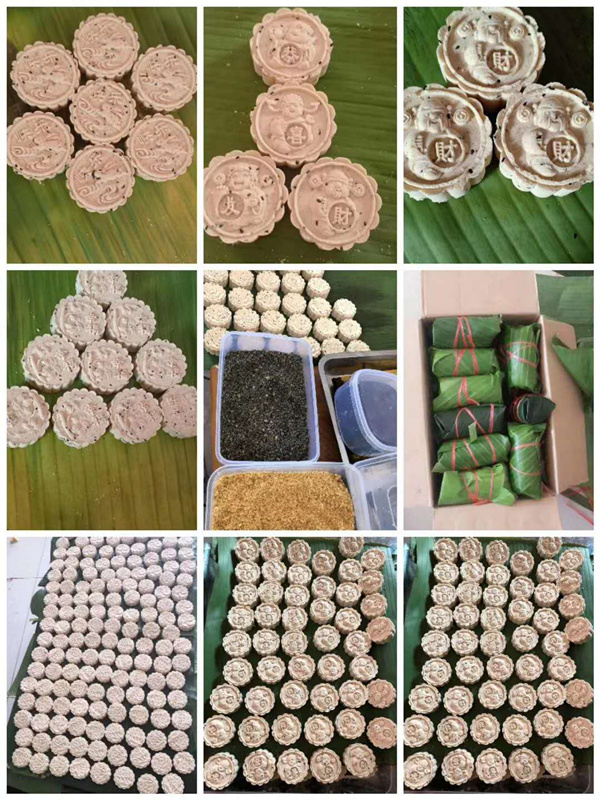 云南文山富宁壮族特产纯手工土月饼红糖味芝麻味剥隘糖米花三角饼