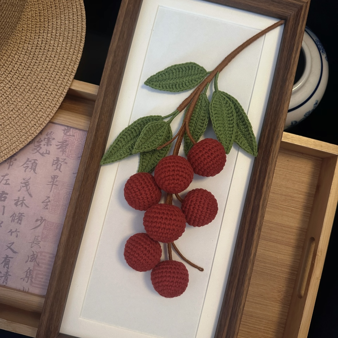 diy手工钩针编织长安的荔枝钥匙扣包挂件可爱水果毛线车挂材料包