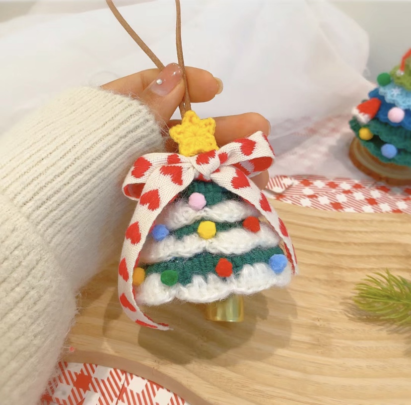 圣诞节diy自制手工礼物圣诞树车挂件钥匙扣钩针毛线编织材料包