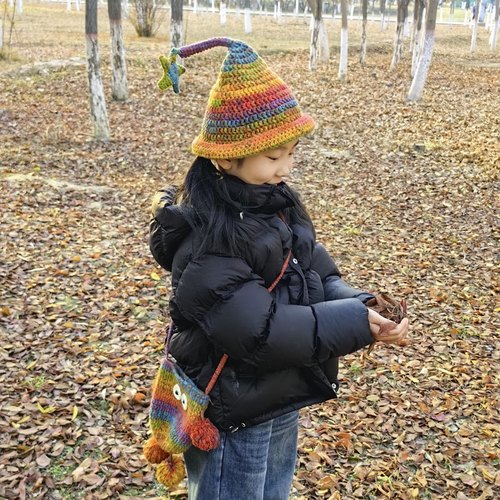 雪妃尔手编8股段染线diy手工精灵帽子怪兽编织钩针秋冬手编围巾