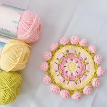 迷你玫瑰花束毯子杯垫花篮车挂件毛线钩针手工diy编织材料包针织