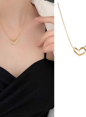 钛钢锁骨链女小众设计镂空爱心