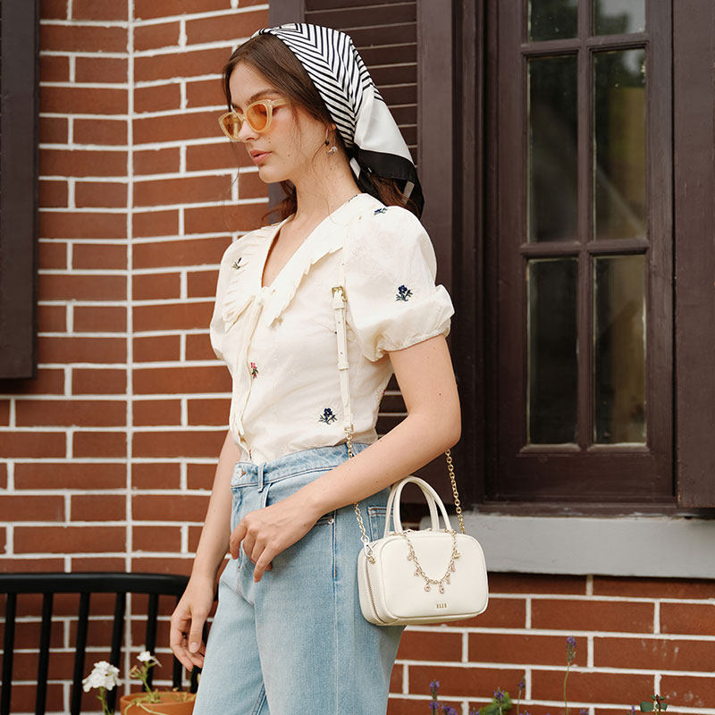 ELLE甜美淑女链条斜挎小包