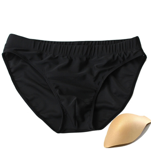 艺校考试专用泳衣空乘艺考男防尴尬 黑色三角泳裤 标准艺考泳裤 男