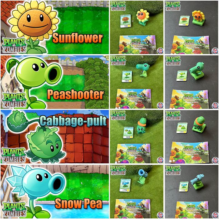 鹊城百货-植物大战僵尸-极小号实心公仔-A组-豌豆射手向日葵寒冰