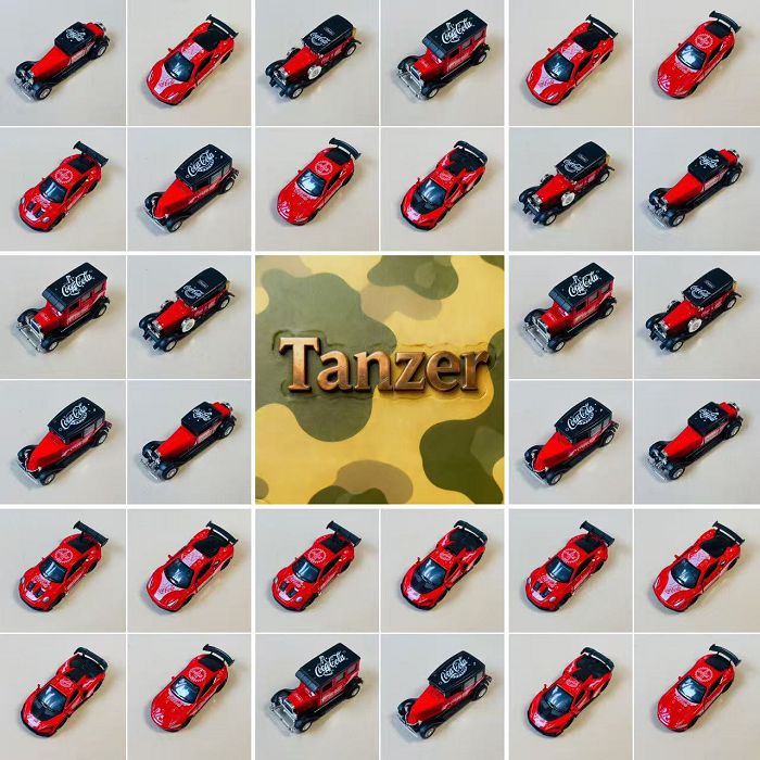 Tanzer建筑工程汽车模型-儿童静态玩具-合金-可乐主题-老爷车赛车