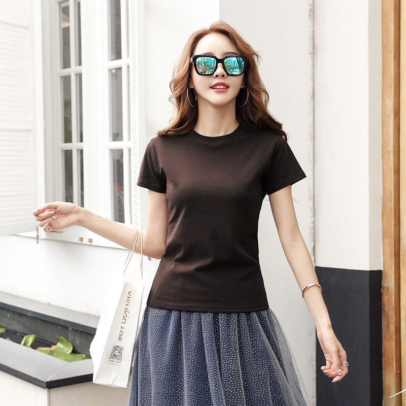 夏季圆领短袖t恤显瘦正肩上衣女薄款打底衫2026新款半袖内搭外穿,女装/女士精品,大码内搭,淘宝优惠券,粉丝福利购,淘宝优惠卷