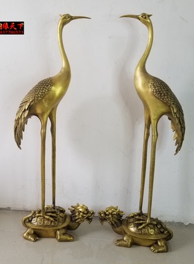 黄铜延年益寿龙龟门厅定做仙鹤