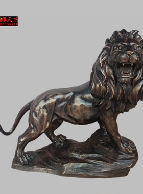 纯铜铸造大号上山狮子西方雄狮