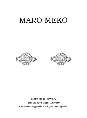 Maro Meko闪钻星球耳钉轻奢高级感日常百搭耳环个性气质耳夹新款