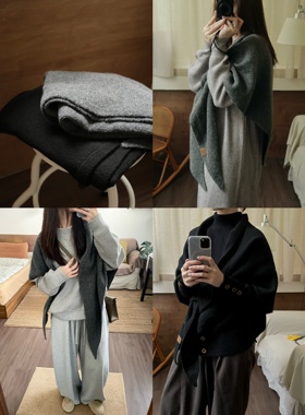 Risen Lab随身暖炉！三角形羊毛围巾女秋冬保暖围脖披肩可两用